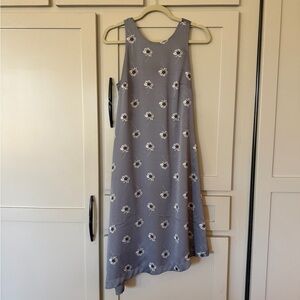 Banana Republic Asymmetrical Gray Floral Dress